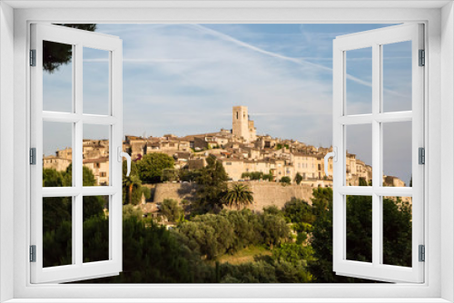 Fototapeta Naklejka Na Ścianę Okno 3D - Panorama von Saint Paul de Vence in der Abendsonne