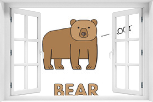 Fototapeta Naklejka Na Ścianę Okno 3D - Cartoon Bear Flashcard for Children