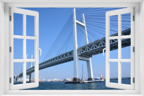 Fototapeta Naklejka Na Ścianę Okno 3D - 横浜港のベイブリッジ