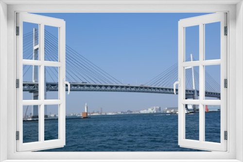 Fototapeta Naklejka Na Ścianę Okno 3D - 横浜港のベイブリッジ