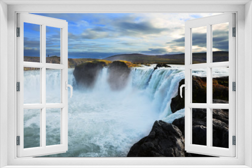 Fototapeta Naklejka Na Ścianę Okno 3D - Godafoss waterfall at sunset in Iceland
