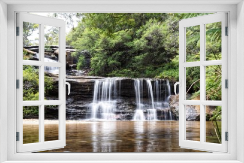 Fototapeta Naklejka Na Ścianę Okno 3D - Wasserfall in den Blue Mountains in Australien, New South Wales