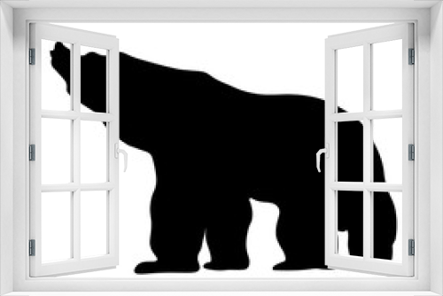Fototapeta Naklejka Na Ścianę Okno 3D - Black silhouette of a big strong bear