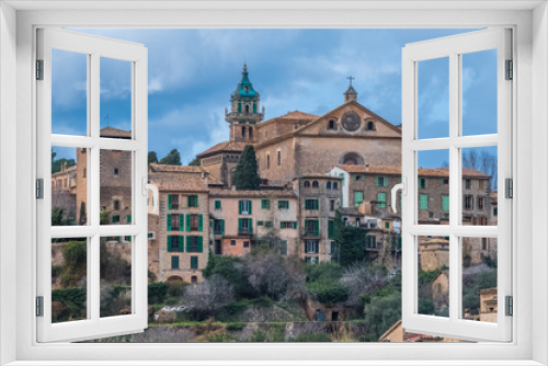 Valldemossa, an outstandingly beautiful village in a remote valley in the Serra Tramuntana mountain range, Majorca (Mallorca), Balearic Islands, Spain. Particularly fanous for its Carthusian Monastery