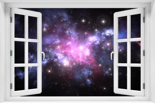 Fototapeta Naklejka Na Ścianę Okno 3D - Purple deep space nebula with stars