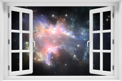 Fototapeta Naklejka Na Ścianę Okno 3D - Deep space nebula with stars