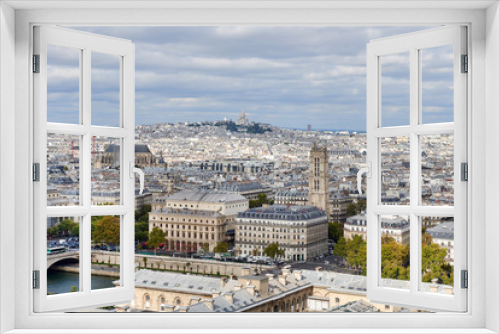 Autumn Paris Panorama, overlooking the roof of the Cathedral of Our Lady of Paris