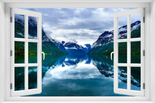 Fototapeta Naklejka Na Ścianę Okno 3D - lovatnet lake Beautiful Nature Norway.