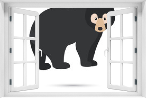 Fototapeta Naklejka Na Ścianę Okno 3D - Black bear color flat icon