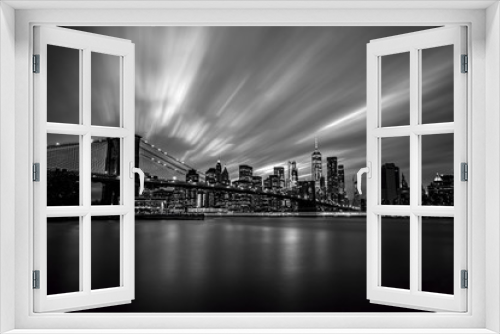 Fototapeta Naklejka Na Ścianę Okno 3D - Black and White Manhattan 