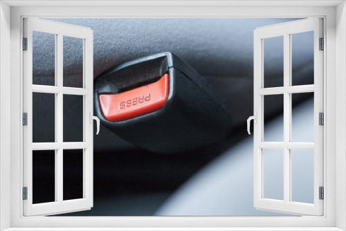 Fototapeta Naklejka Na Ścianę Okno 3D - Safety in transport: the safety belt in the car
