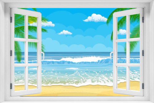 Fototapeta Naklejka Na Ścianę Okno 3D - Sandy beach under the bright sun