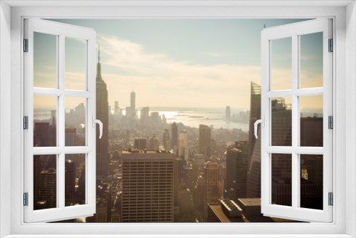 Fototapeta Naklejka Na Ścianę Okno 3D - usa new york skyline buildings
