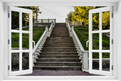 Fototapeta Naklejka Na Ścianę Okno 3D - stairs up in the Park