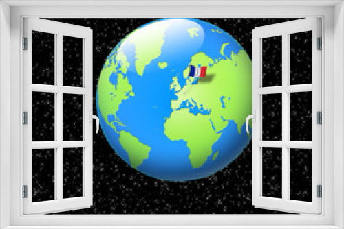 Fototapeta Naklejka Na Ścianę Okno 3D - world globe