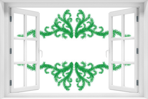 Fototapeta Naklejka Na Ścianę Okno 3D - pine leaf frame