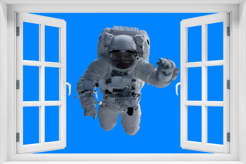Fototapeta Naklejka Na Ścianę Okno 3D - Astronaut isolated on blue background 3D rendering elements of this image furnished by NASA