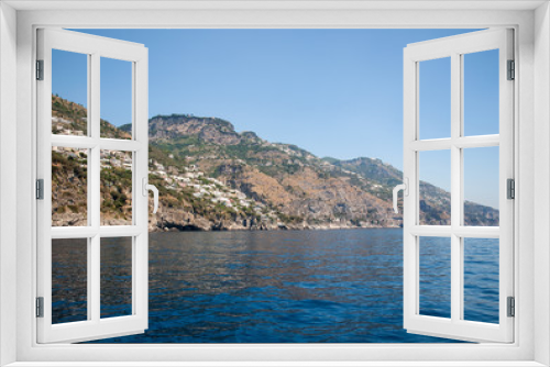 A view of the Amalfi Coast between Sorrento and Amalfi. Campania. Italy