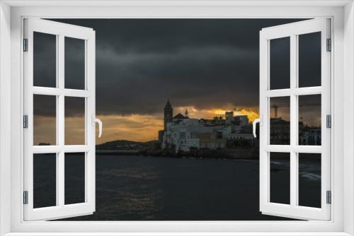 Fototapeta Naklejka Na Ścianę Okno 3D - Sunset view in Sitges, Spain