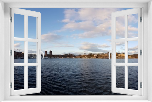 Fototapeta Naklejka Na Ścianę Okno 3D - Oslo city landscape seen from Aker Brygge marina