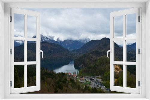 Fototapeta Naklejka Na Ścianę Okno 3D - a view of the Alps and Hohenschwangau castle