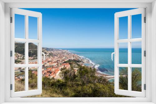 Fototapeta Naklejka Na Ścianę Okno 3D - City of Italy Ventimiglia, top view