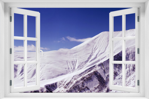 Fototapeta Naklejka Na Ścianę Okno 3D - Panorama of a snow-covered mountain range