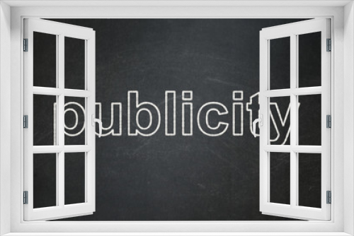 Advertising concept: text Publicity on Black chalkboard background