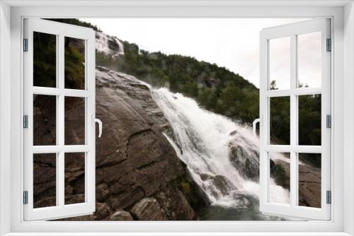 Fototapeta Naklejka Na Ścianę Okno 3D - Beautiful waterfalls in the Norwegian mountains, Norway, Scandinavia