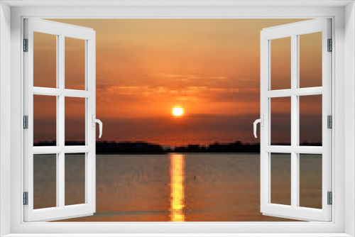 Fototapeta Naklejka Na Ścianę Okno 3D - Orange Sunset Sky Sea Beach Nature