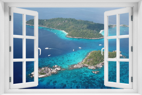Fototapeta Naklejka Na Ścianę Okno 3D - Aerial photo tropical island. Similan Islands, Thailand