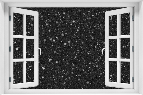 Fototapeta Naklejka Na Ścianę Okno 3D - falling snow on black background