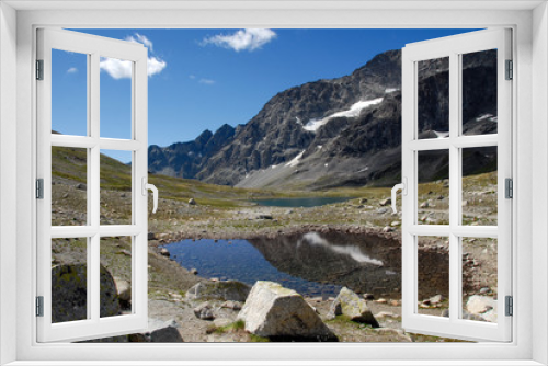 Fototapeta Naklejka Na Ścianę Okno 3D - Spiegelung im Bergsee