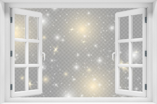 Fototapeta Naklejka Na Ścianę Okno 3D - White sparks glitter special light effect. Vector sparkles on transparent background. Sparkling magic dust particles.