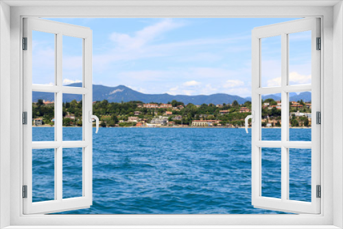 Fototapeta Naklejka Na Ścianę Okno 3D - Lake Garda and mountain panorama with coastline, Italy