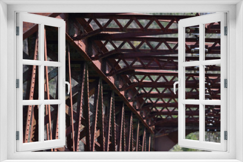 Fototapeta Naklejka Na Ścianę Okno 3D - トラス構造の鉄橋