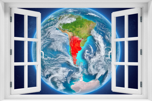 Fototapeta Naklejka Na Ścianę Okno 3D - Argentina on planet Earth in space