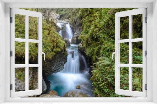 Fototapeta Naklejka Na Ścianę Okno 3D - Waterfall in Kakueta Canyon, Aquitaine, France