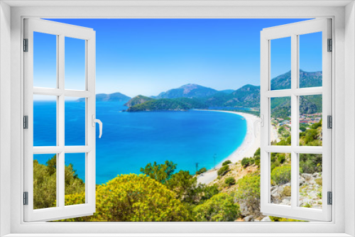 Fototapeta Naklejka Na Ścianę Okno 3D - Blue lagoon and beach in Oludeniz, Turquoise Coast of southwestern Turkey