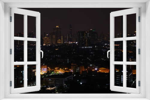Fototapeta Naklejka Na Ścianę Okno 3D - View of Bangkok City At night Thailand March 23, 2018
