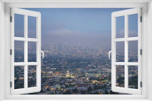 Fototapeta Naklejka Na Ścianę Okno 3D - The famous Los Angeles downtown skyline