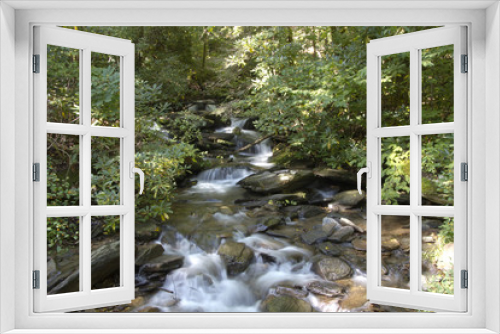 Fototapeta Naklejka Na Ścianę Okno 3D - Catawba falls, a beautiful forest river in Western North Carolina