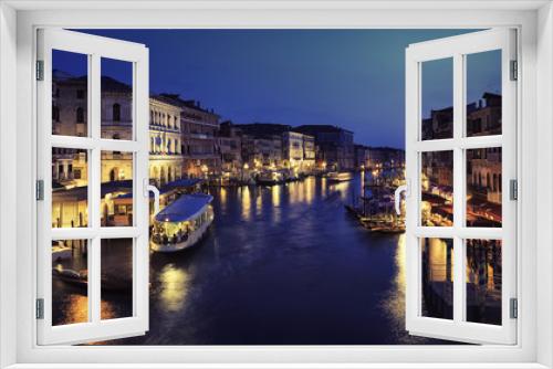 Fototapeta Naklejka Na Ścianę Okno 3D - Canale Grande at night, Venice Italy