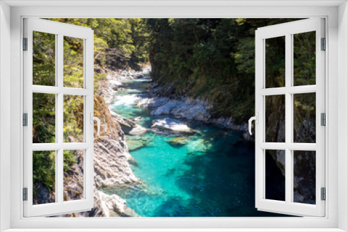 Fototapeta Naklejka Na Ścianę Okno 3D - The Blue Pools of Haast Pass in New Zealand