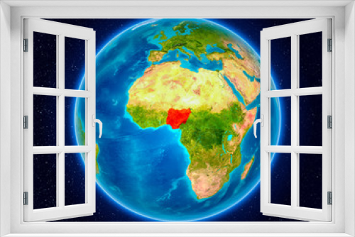 Fototapeta Naklejka Na Ścianę Okno 3D - Nigeria on Earth