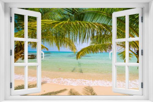 Fototapeta Naklejka Na Ścianę Okno 3D - Beautiful paradise island with sea and beach landscape