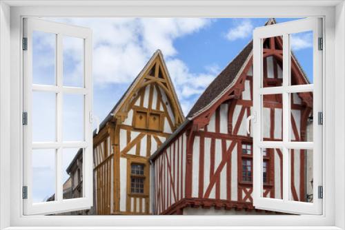 Fototapeta Naklejka Na Ścianę Okno 3D - Noyers sur Serein, Maisons à colombages, monument historique, Yonne, Bourgogne, France