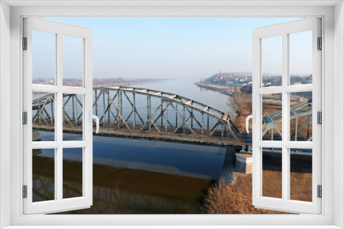 Fototapeta Naklejka Na Ścianę Okno 3D - Bridge over Wisla river in Grudziadz, Poland