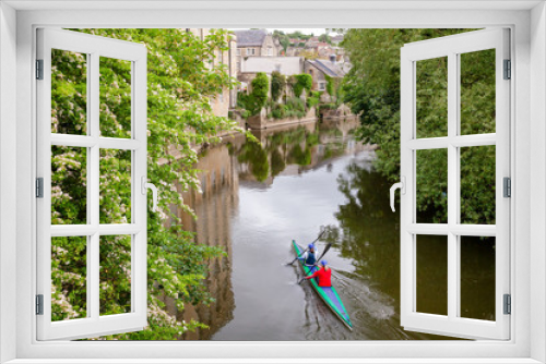 Fototapeta Naklejka Na Ścianę Okno 3D - Kayaking on the River Avon (Bristol Avon) in Bradford-on-Avon Wiltshire Southwest England UK