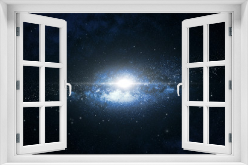 Fototapeta Naklejka Na Ścianę Okno 3D - Dark deep space nebula with stars 3d illustration